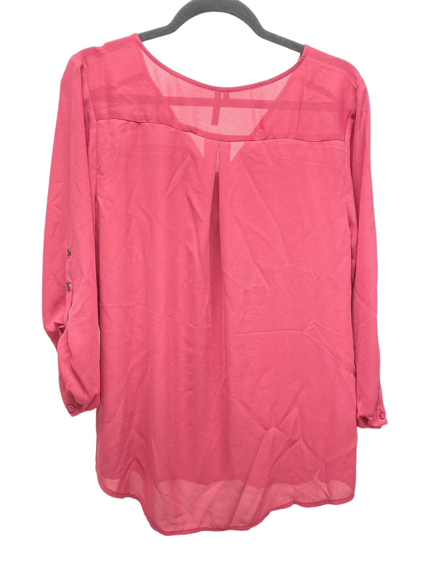 Top Long Sleeve Basic By Maurices In Pink, Size: L