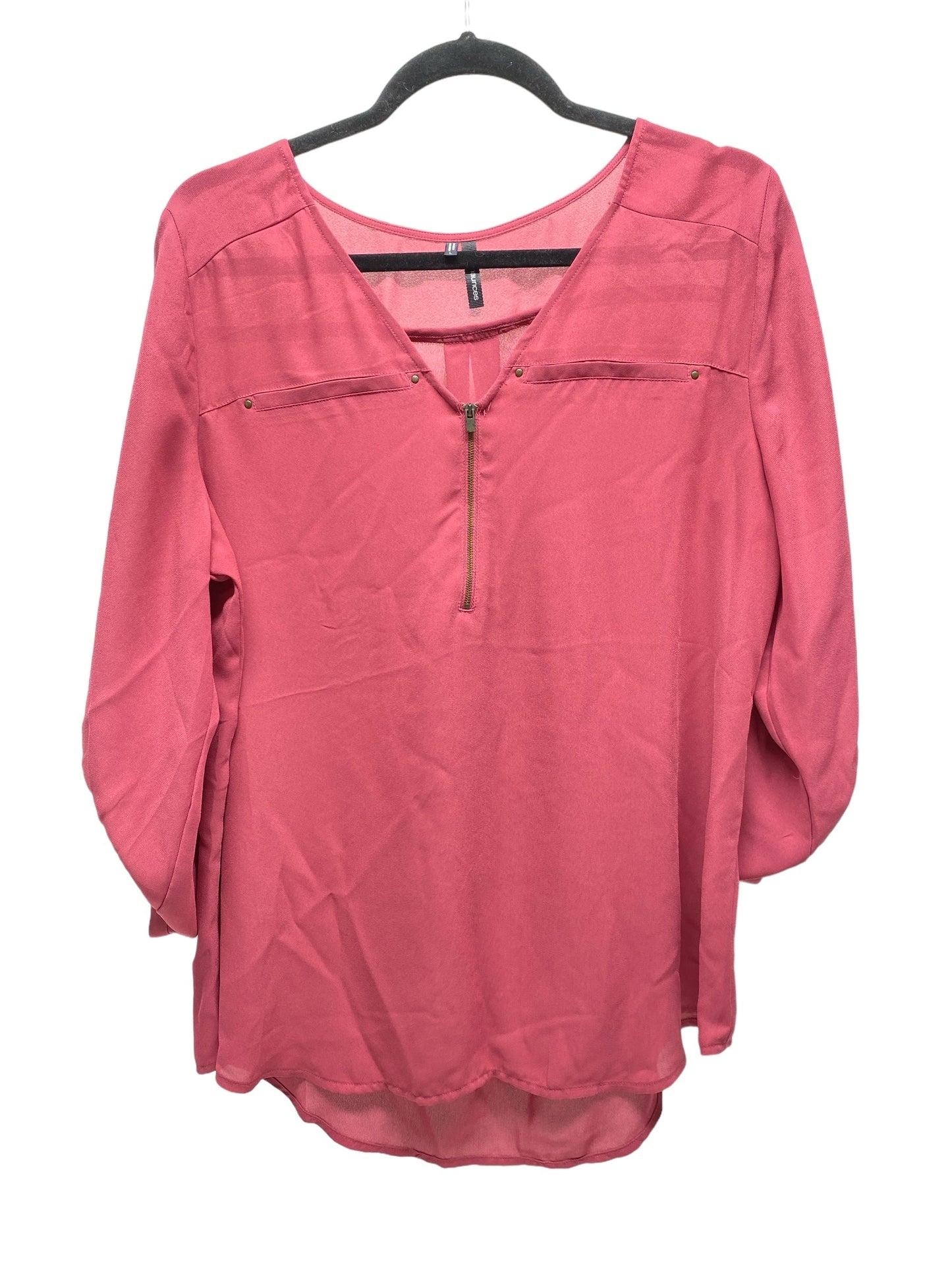 Top Long Sleeve Basic By Maurices In Pink, Size: L