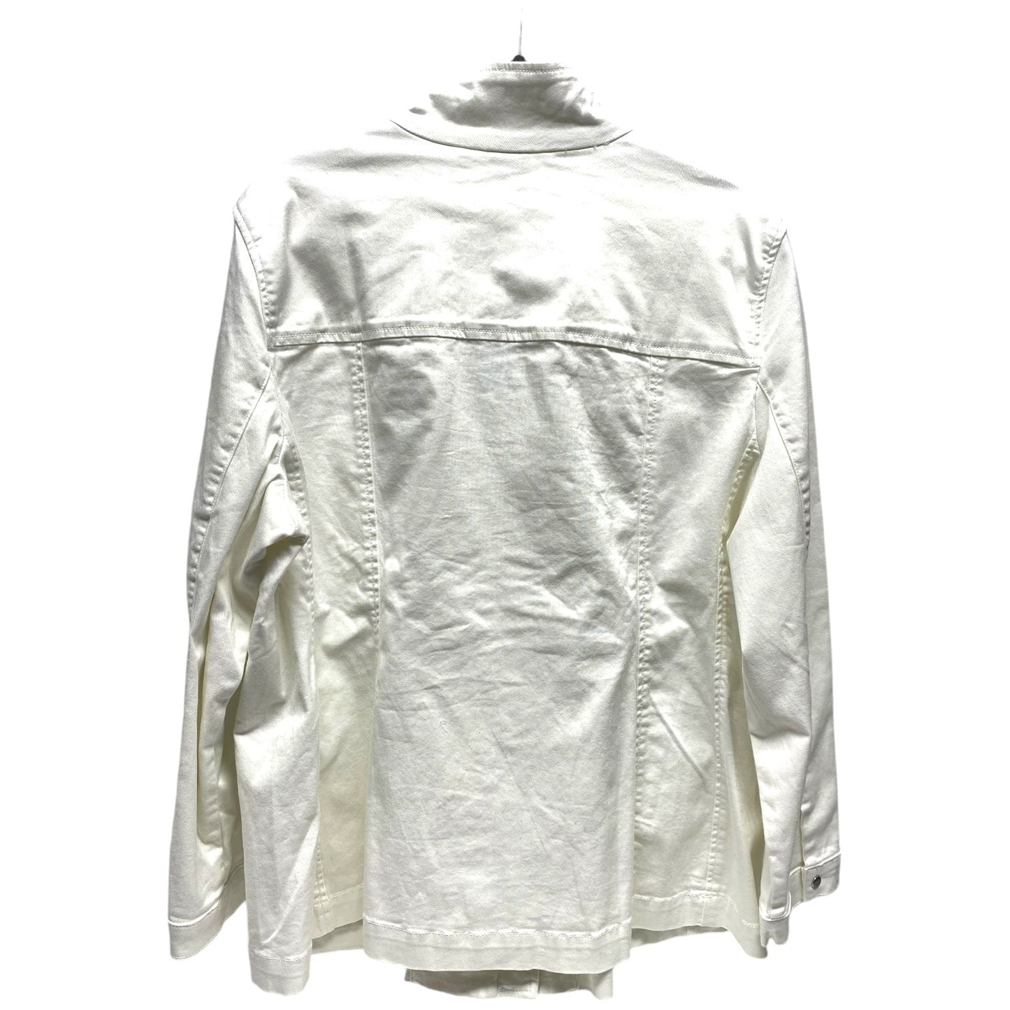 Jacket Denim By Chicos In White, Size: Xl