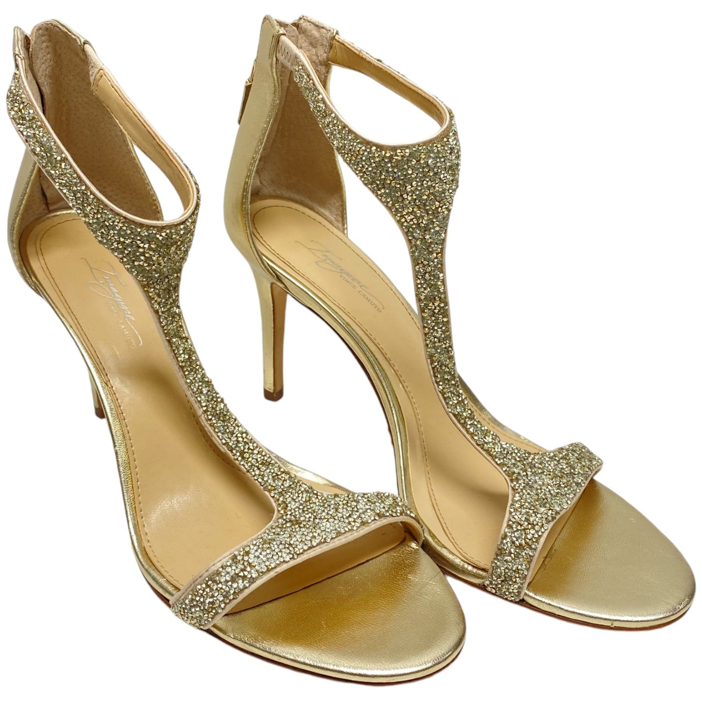 Shoes Heels Stiletto By Vince Camuto In Gold, Size: 9.5