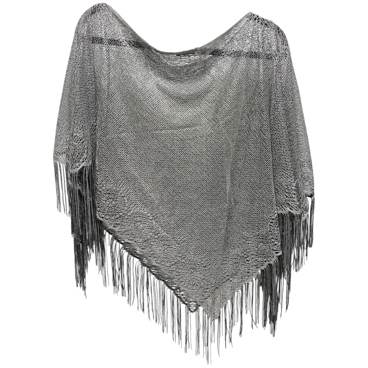 Poncho By Cejon In Silver, Size: Osfm