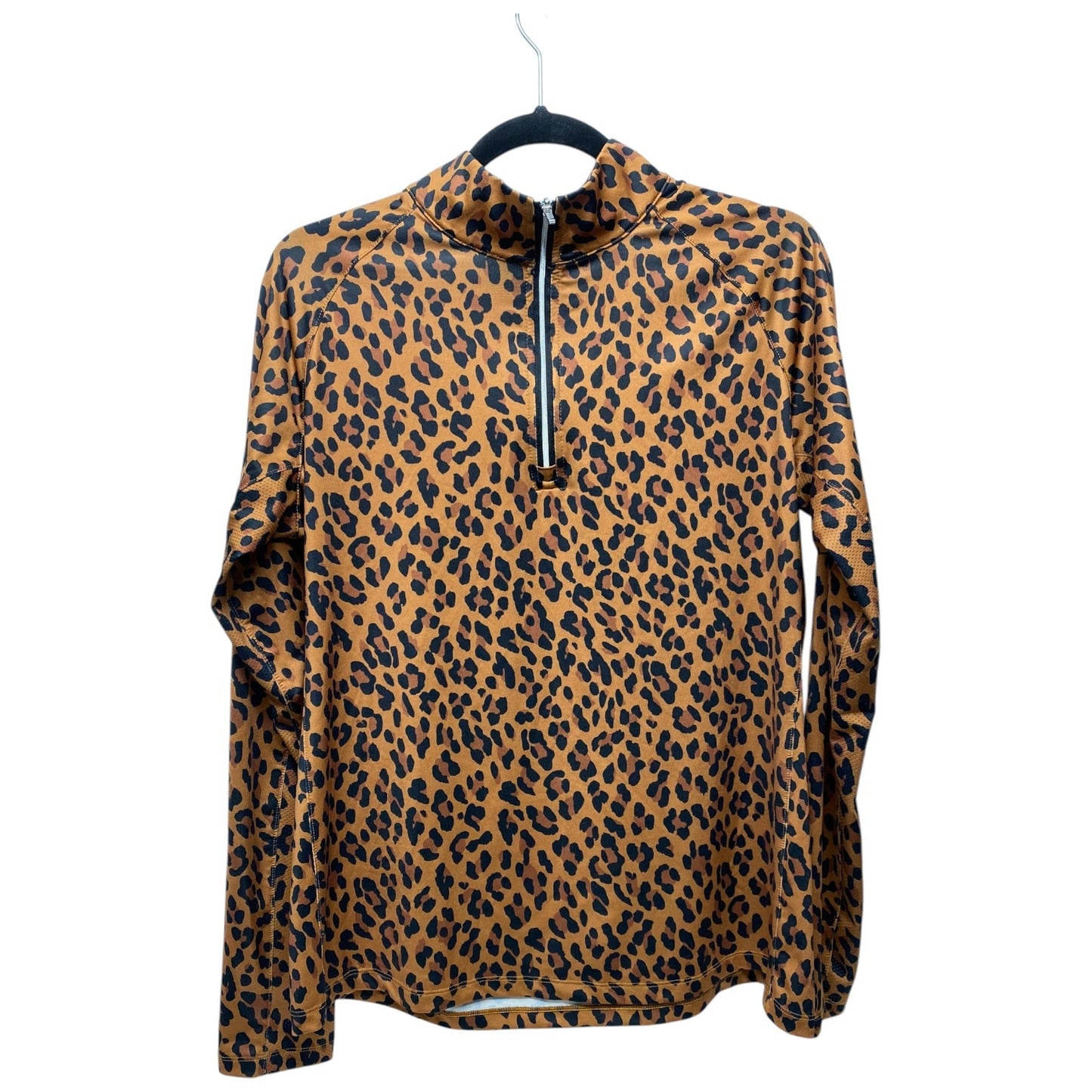 Athletic Top Long Sleeve Collar By Lady Hagen In Animal Print, Size: L