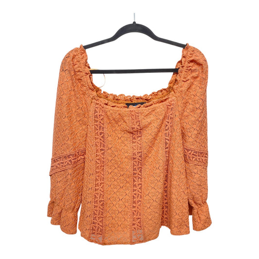 Top Long Sleeve Basic By Clothes Mentor In Orange, Size: M