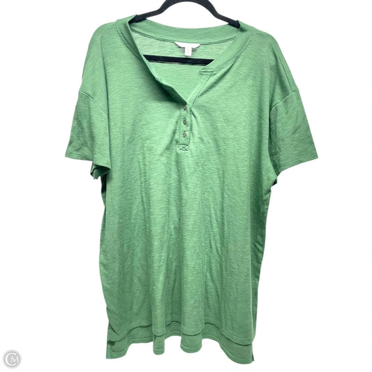 Top Short Sleeve Basic By Time And Tru In Green, Size: 3x