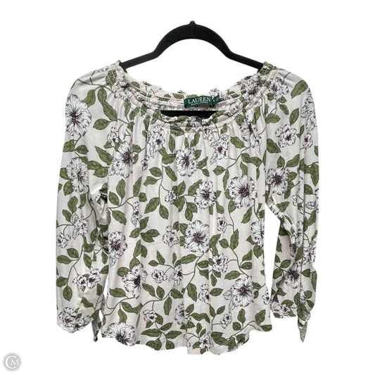 Top Long Sleeve By Lauren By Ralph Lauren In Floral Print, Size: S