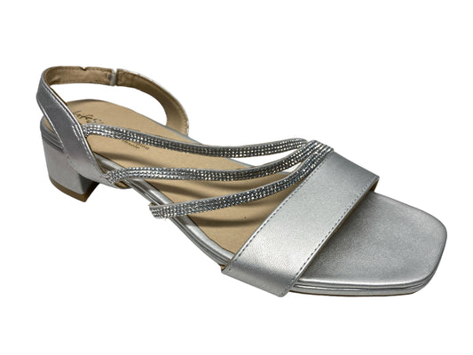 Silver Shoes Heels Block Life Stride, Size 10