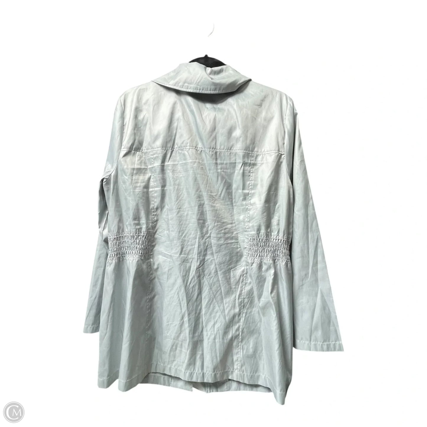 Jacket Windbreaker By Chicos In Grey, Size: L