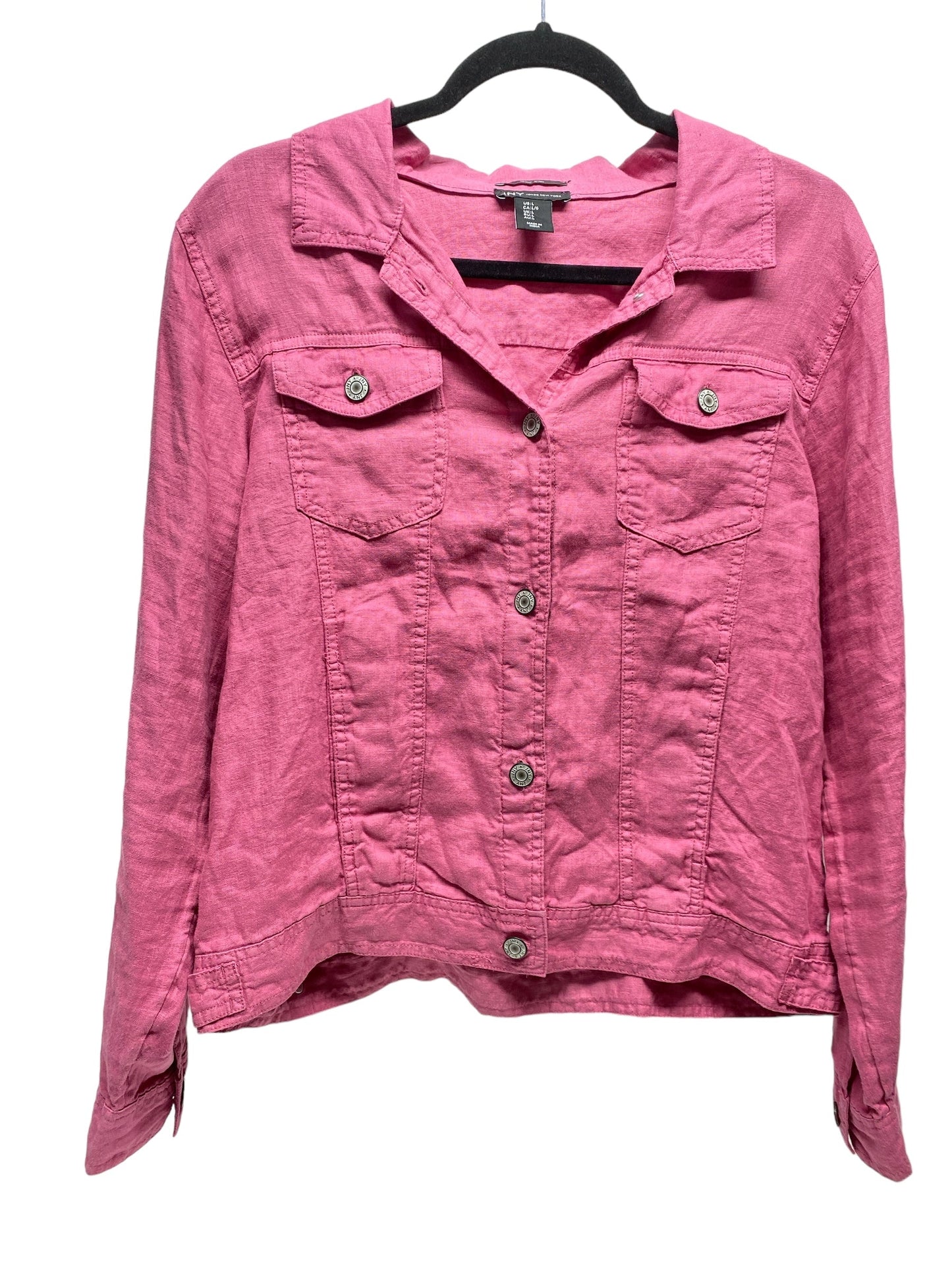 Jacket Shirt By Jones New York In Purple, Size: L