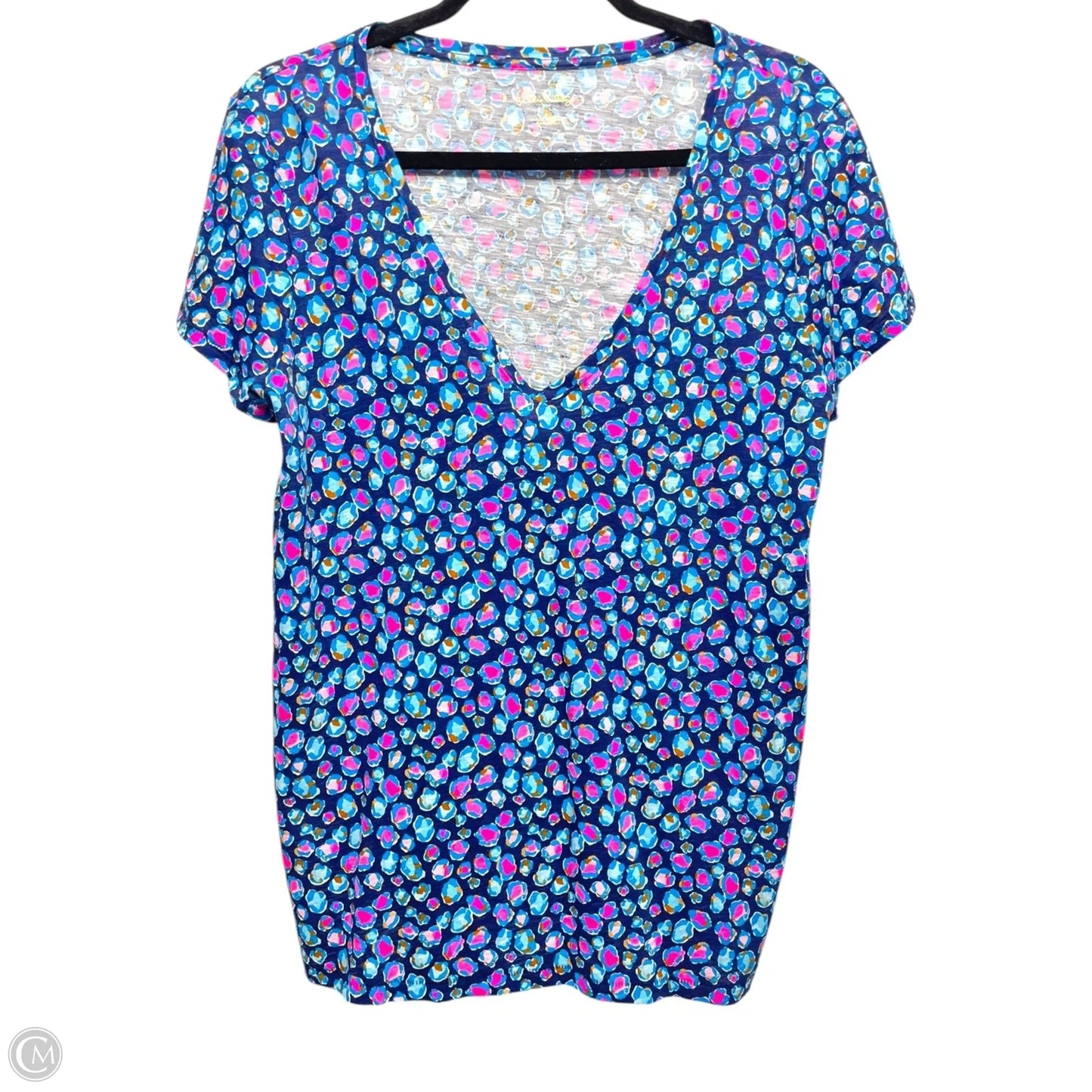 Top Short Sleeve Designer By Lilly Pulitzer In Multi-colored, Size: L