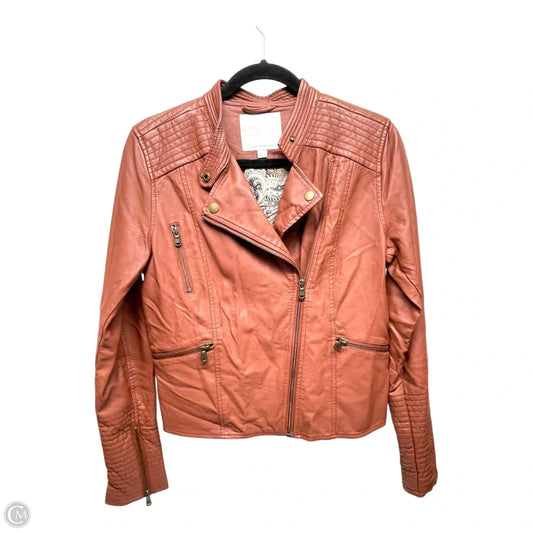 Jacket Moto By Anthropologie In Red, Size: S