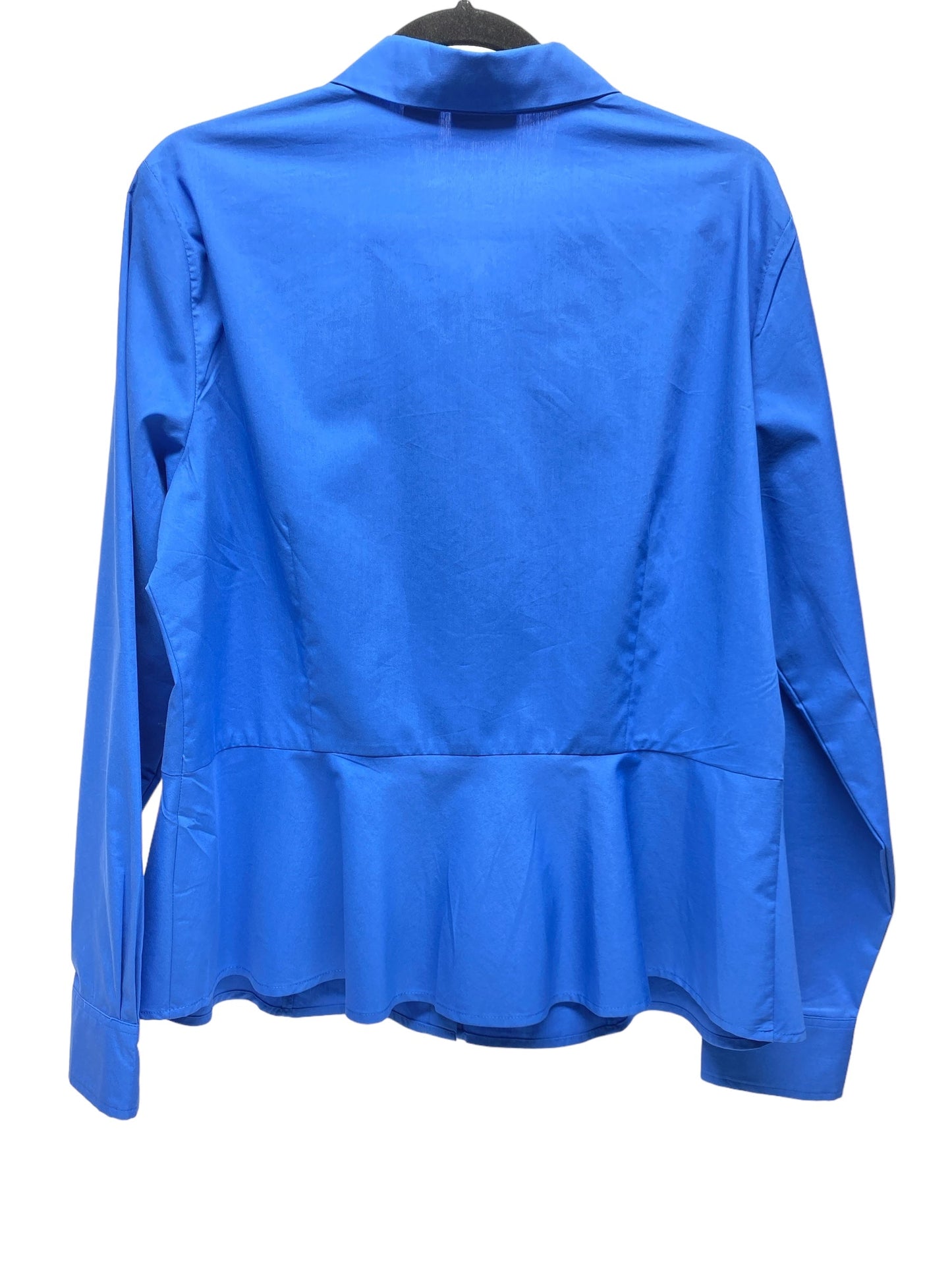 Blouse Long Sleeve By Liz Claiborne In Blue, Size: Xl