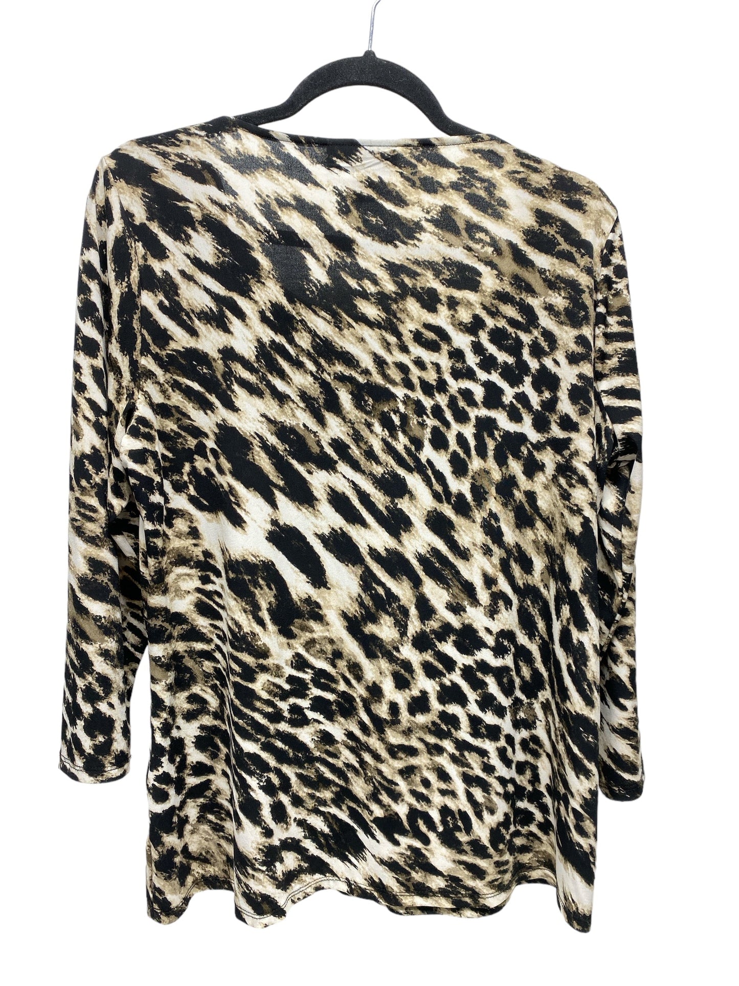 Blouse 3/4 Sleeve By Dana Buchman In Animal Print, Size: L