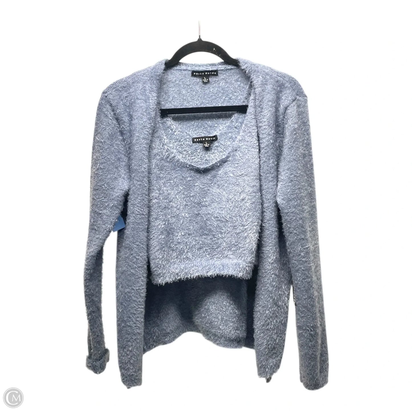 Sweater 2pc By Haute Monde In Blue, Size: L