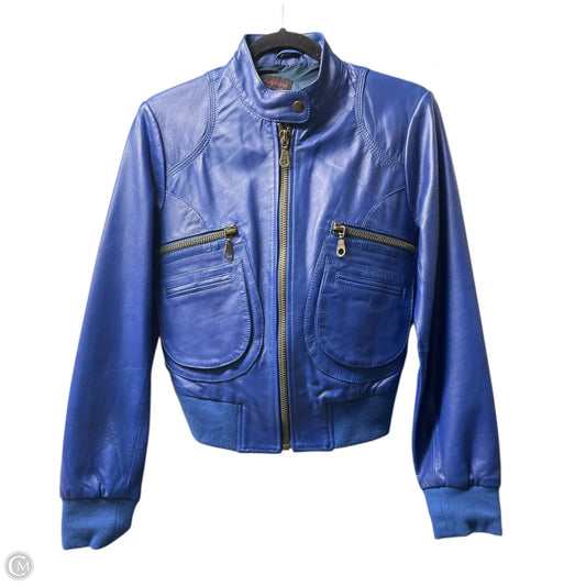 Jacket Leather By JOSEPHINE In Blue, Size: S
