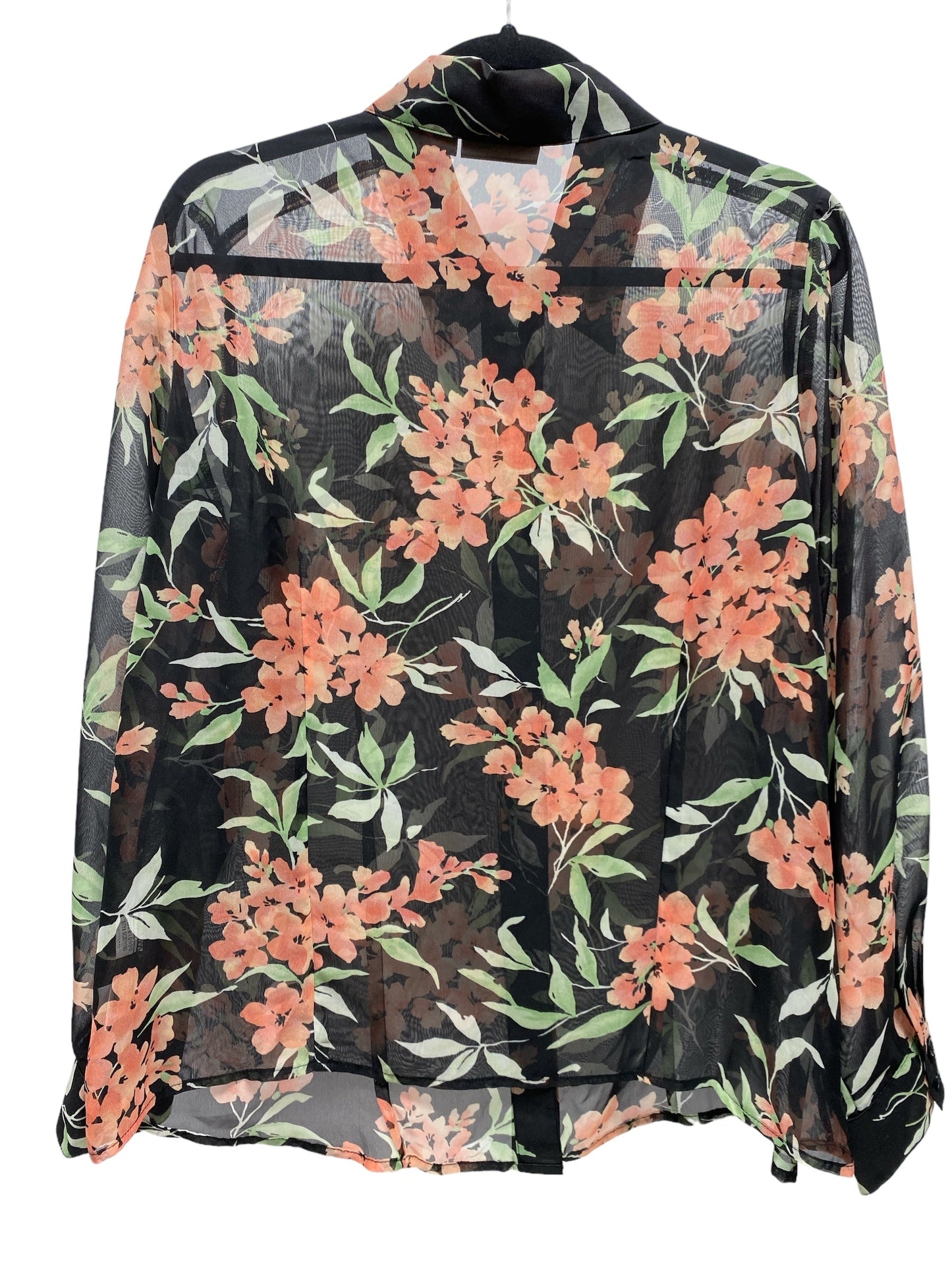 Blouse Long Sleeve By Croft And Barrow In Floral Print, Size: L