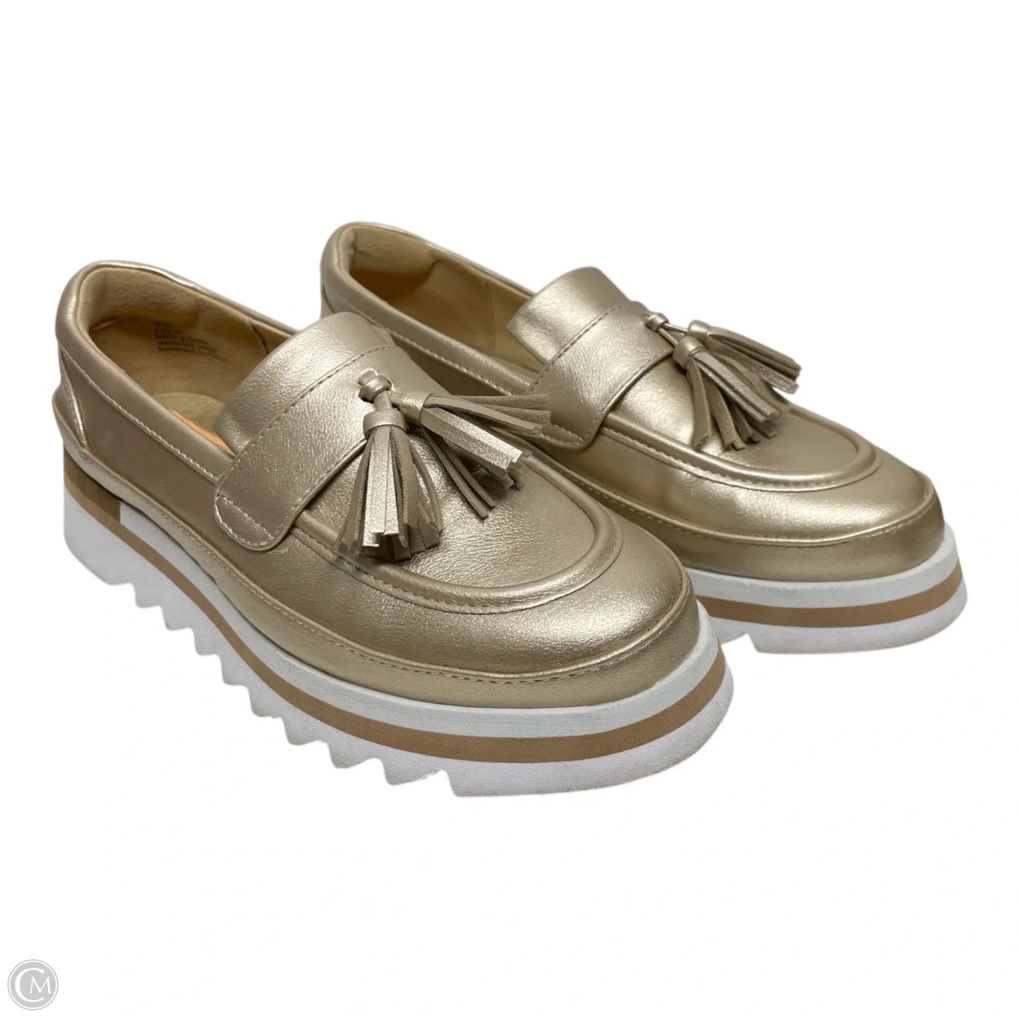 Shoes Heels Platform By Coconuts In Gold, Size: 9