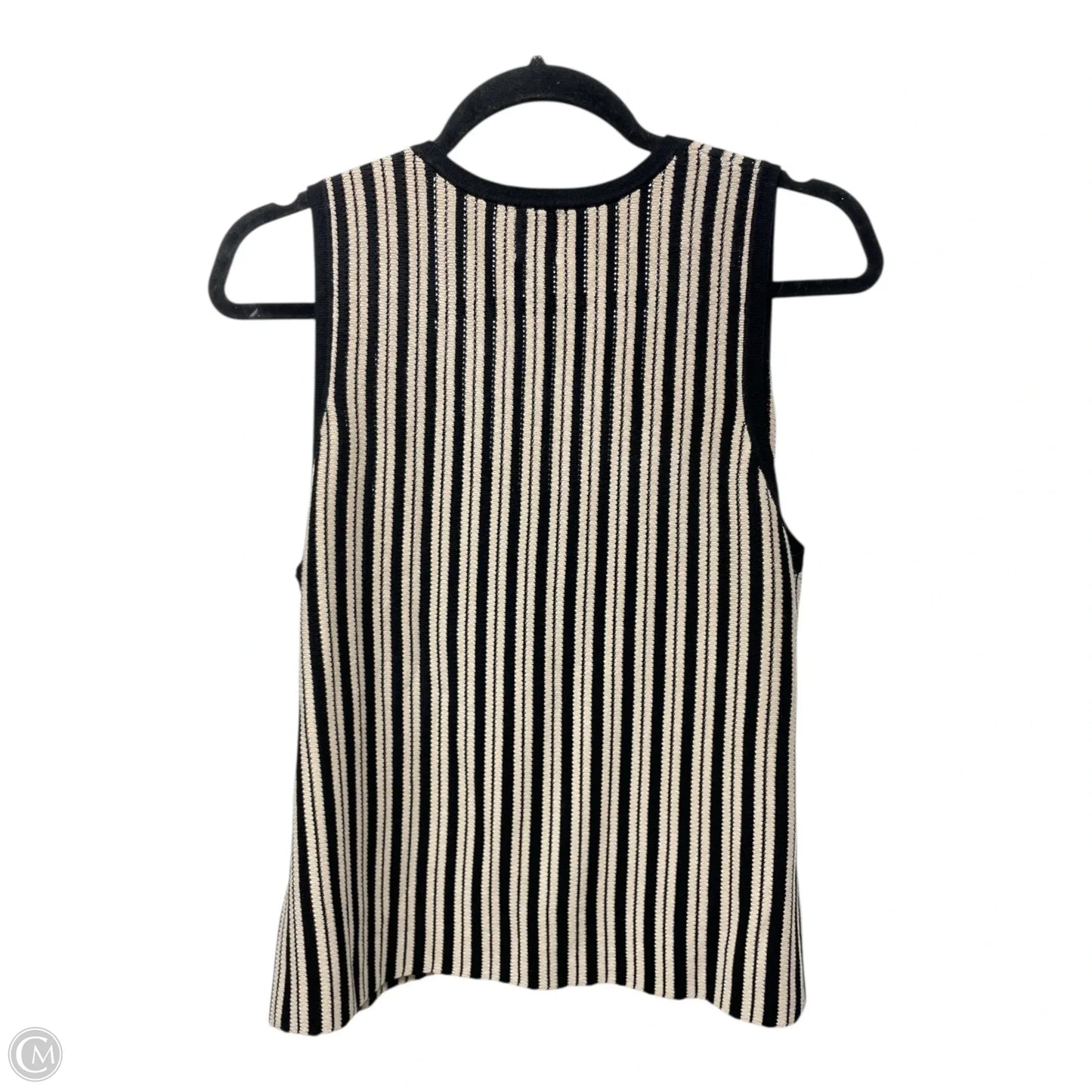 Top Sleeveless By Worthington In Black & Cream, Size: Xl
