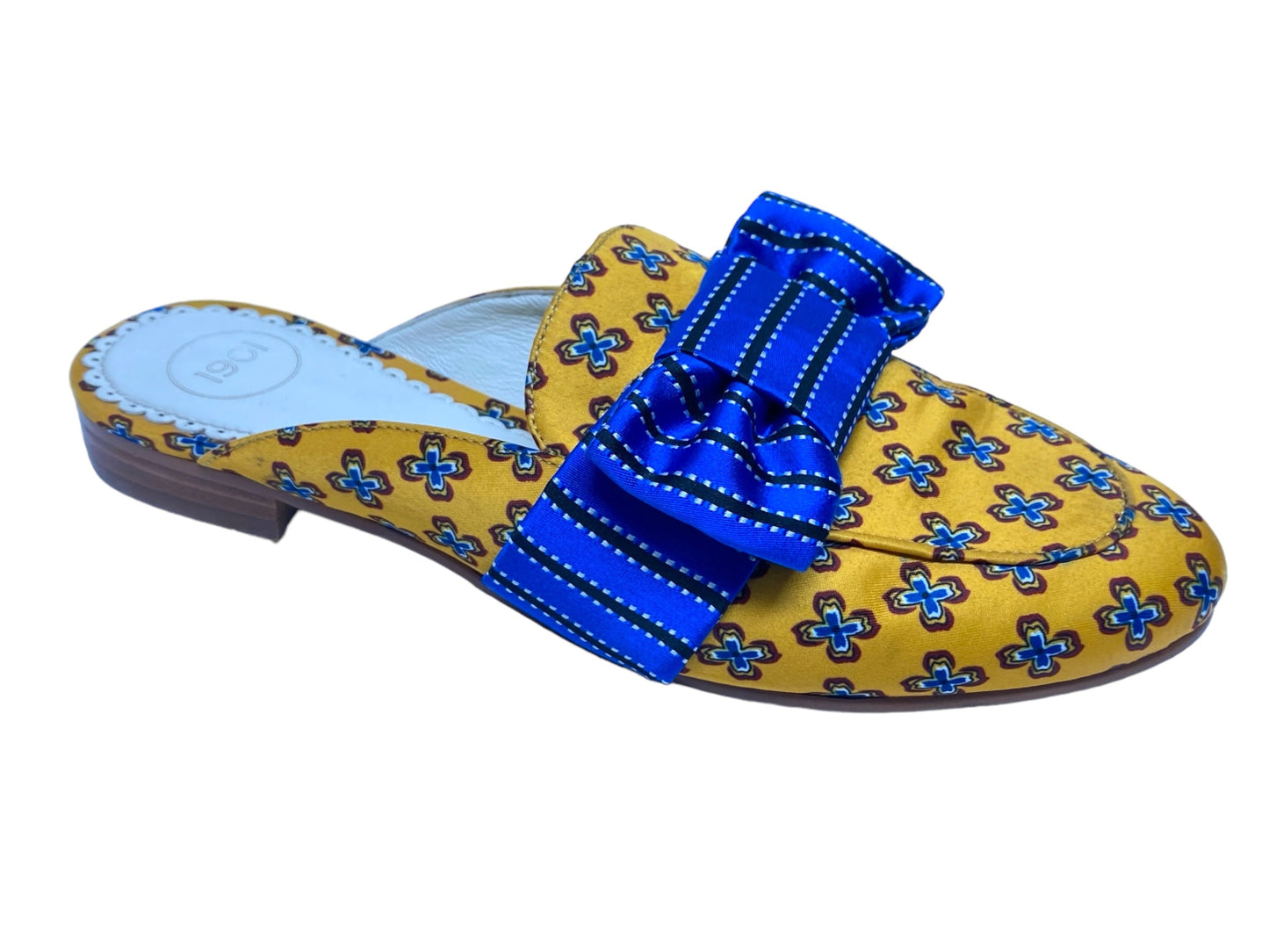 Blue & Yellow Shoes Flats 1901, Size 6.5