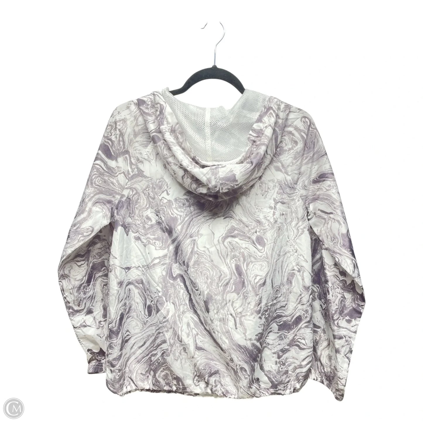 Jacket Windbreaker By So In Grey & White, Size: M