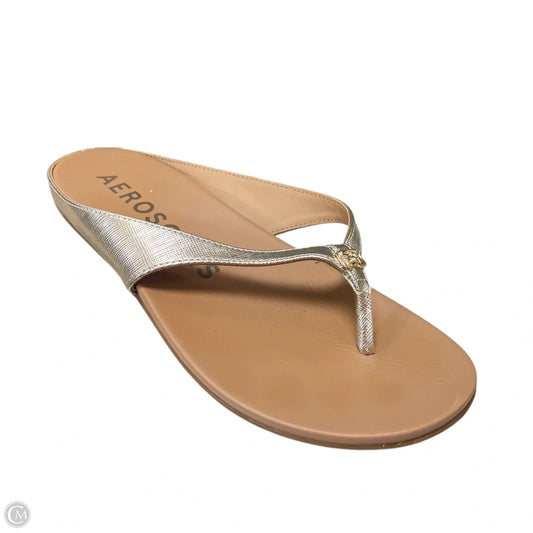 Sandals Flats By Aerosoles In Gold, Size: 7