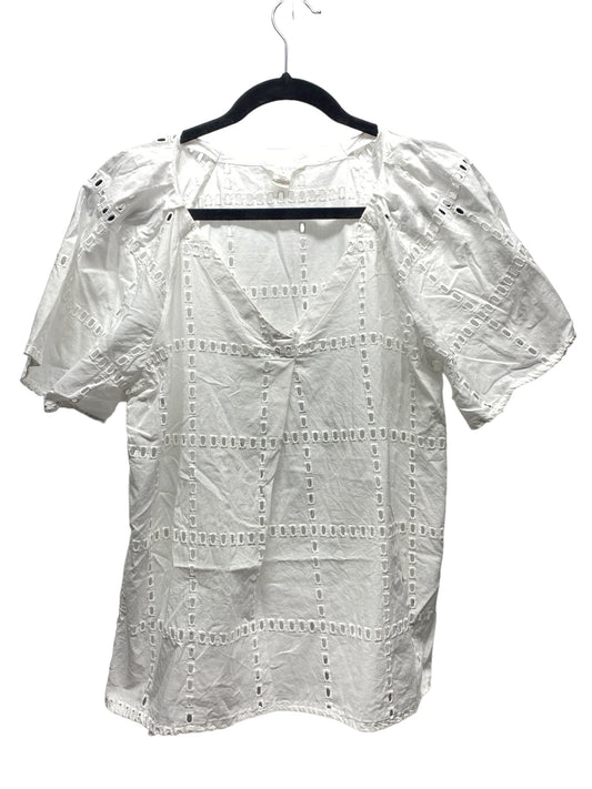 Blouse Short Sleeve By Caslon In White, Size: S