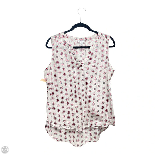 Top Sleeveless By Liz Claiborne In Blue Red & White, Size: L