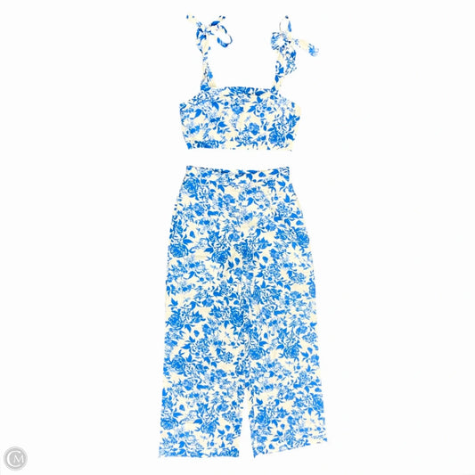 Pants Set 2pc By Clothes Mentor In Blue & White, Size: M