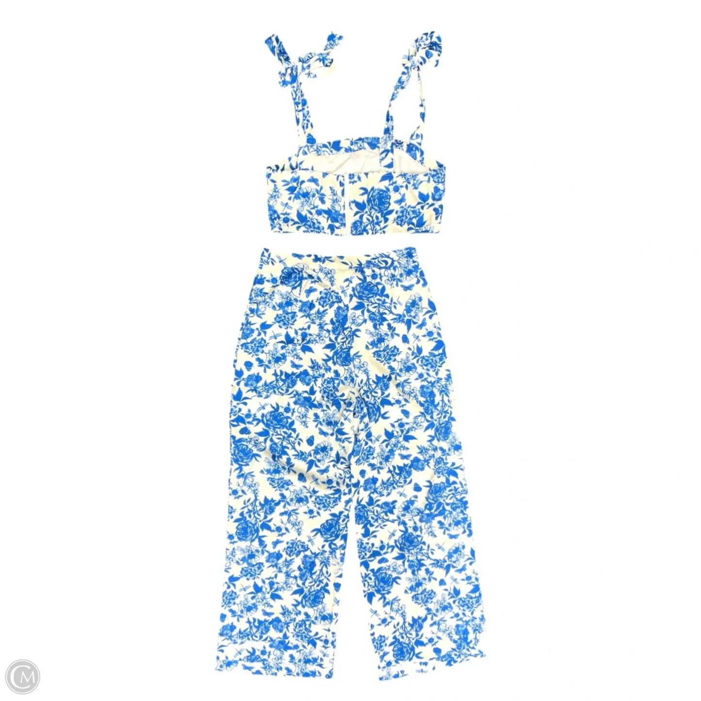 Pants Set 2pc By Clothes Mentor In Blue & White, Size: M