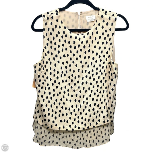 Top Sleeveless Designer By Kate Spade In Polkadot Pattern, Size: L