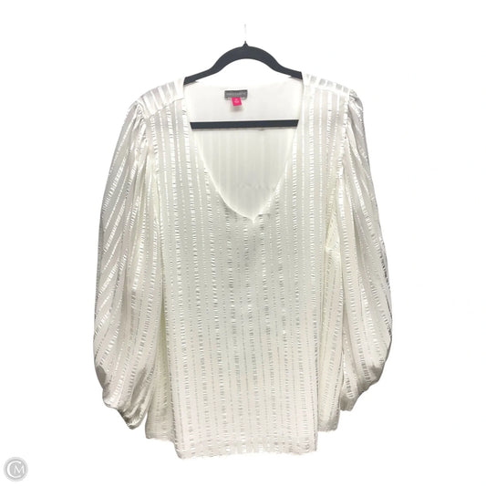 Blouse Long Sleeve By Vince Camuto In White, Size: 2x