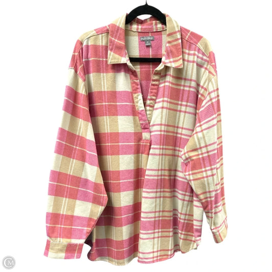 Top Long Sleeve By Falls Creek In Pink, Size: 3x