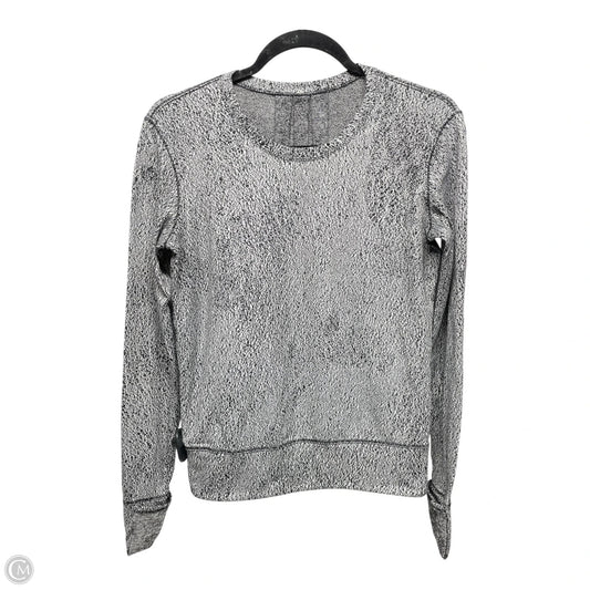 Athletic Top Long Sleeve Crewneck By Lululemon In Black & White, Size: S