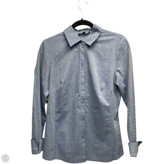 Top Long Sleeve Designer By Lafayette 148 In Blue, Size: S