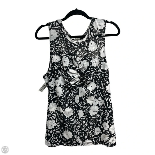 Top Sleeveless By Cabi In Black & White, Size: L