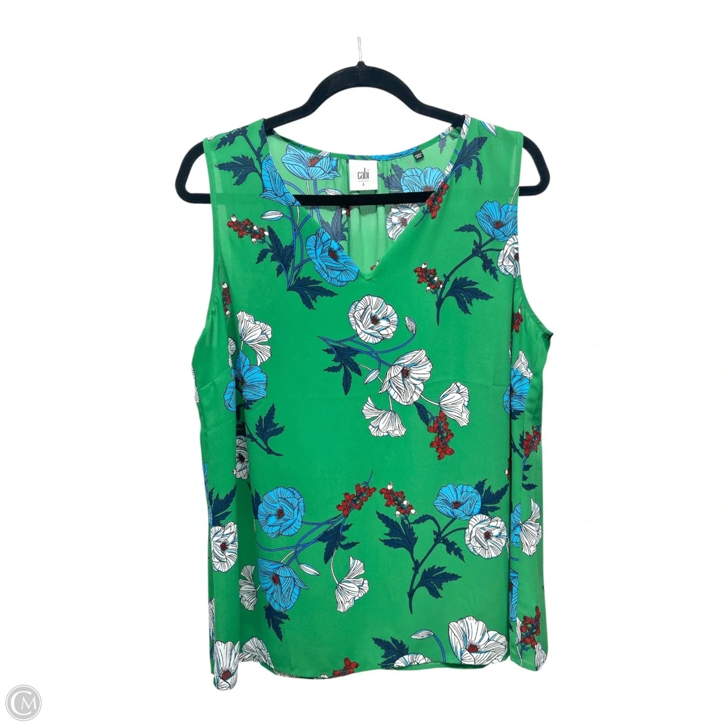 Top Sleeveless By Cabi In Green, Size: L