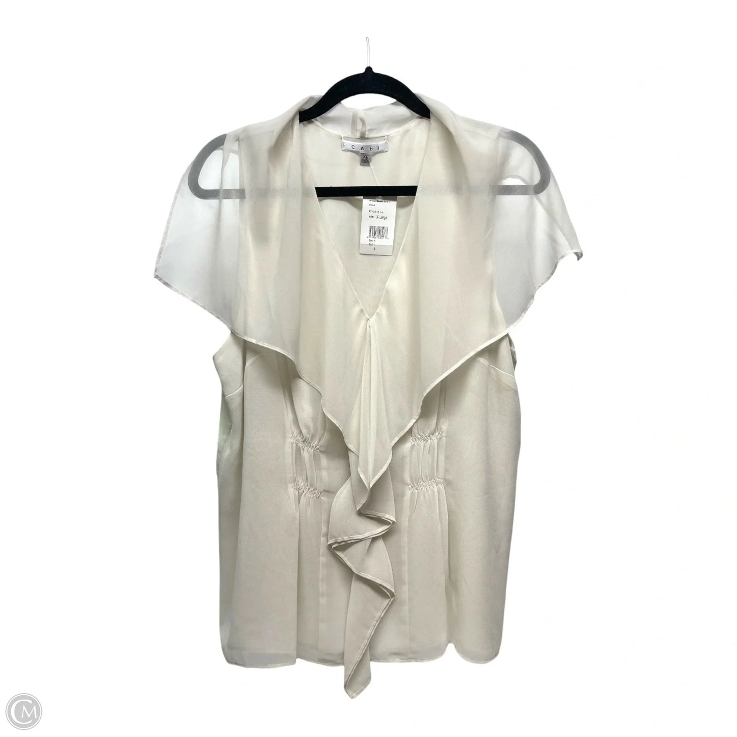 Top Sleeveless By Cabi In Cream, Size: Xl