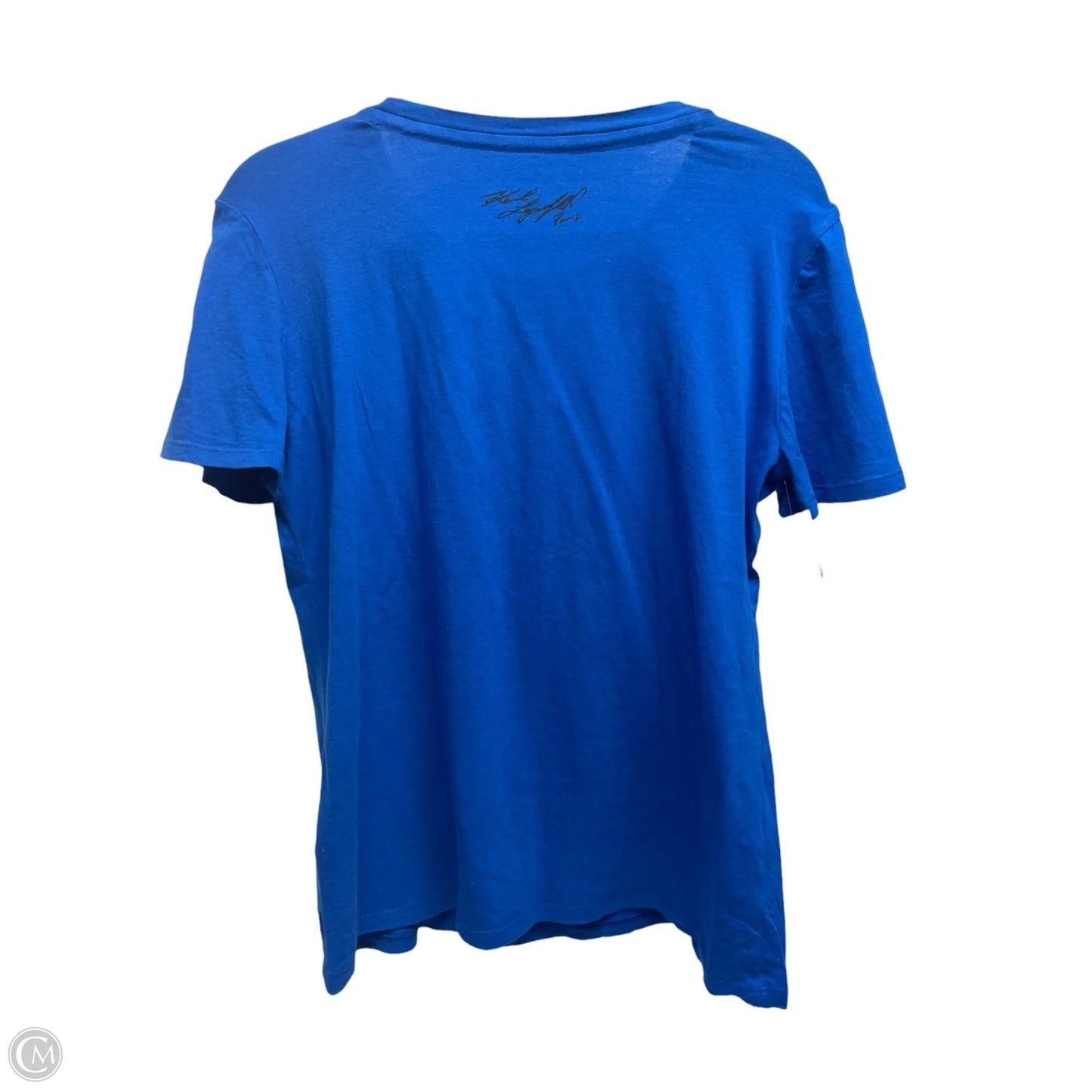 Top Short Sleeve Designer By Karl Lagerfeld In Blue, Size: M