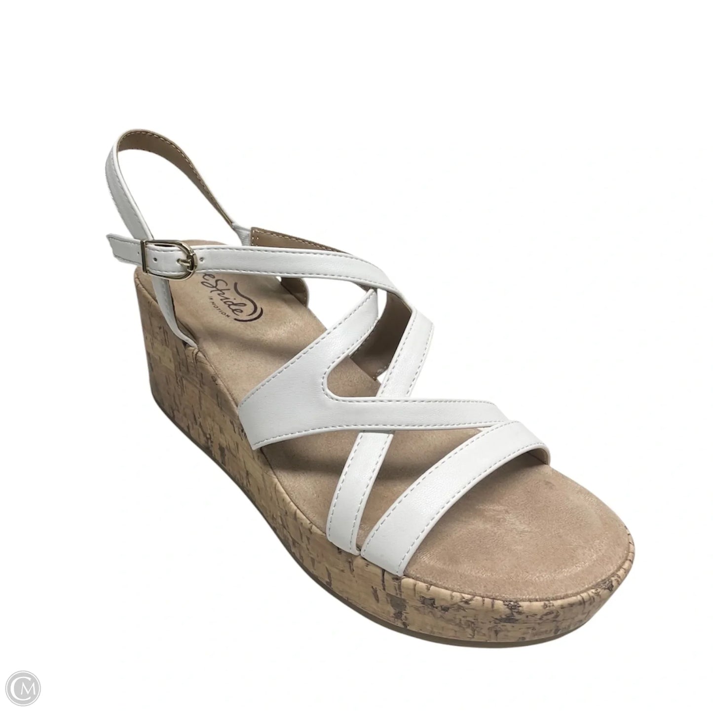 Sandals Heels Wedge By Life Stride In White, Size: 8