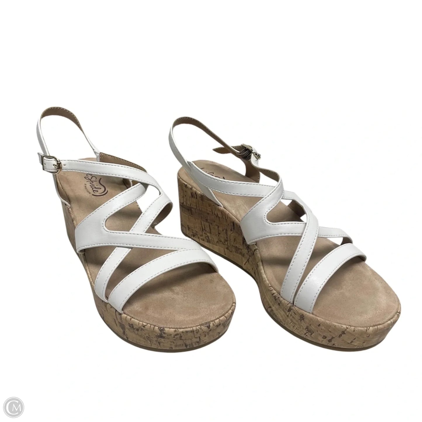 Sandals Heels Wedge By Life Stride In White, Size: 8