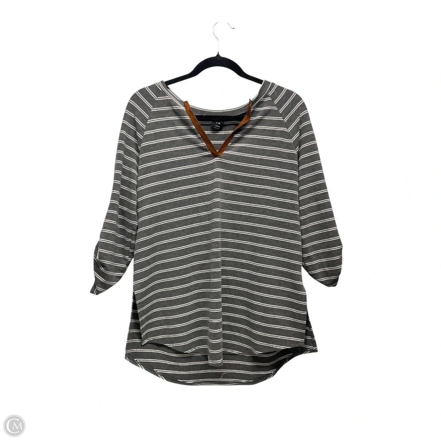 Top 3/4 Sleeve By Clothes Mentor In Striped Pattern, Size: M