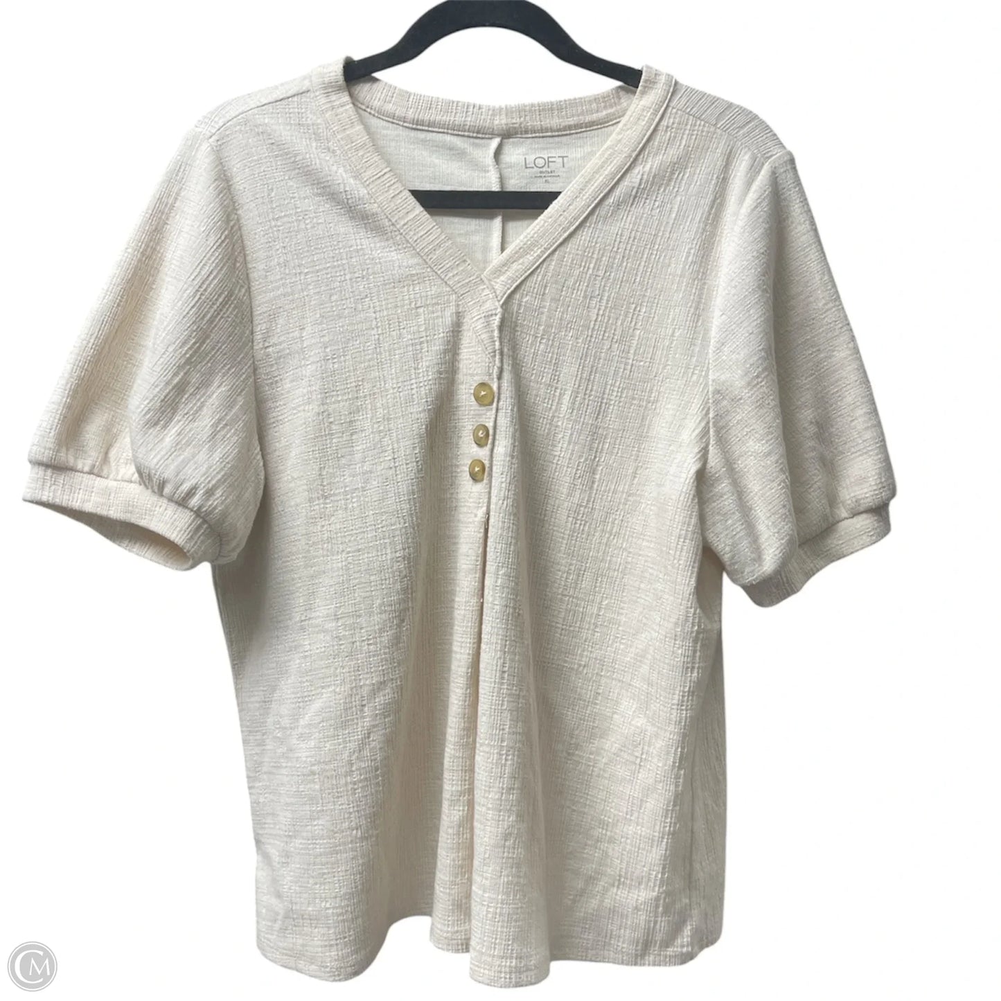 Top Short Sleeve By Loft In Beige, Size: Xl