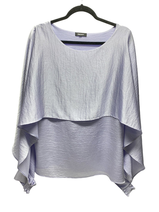 Blouse Long Sleeve By Dkny In Purple, Size: L