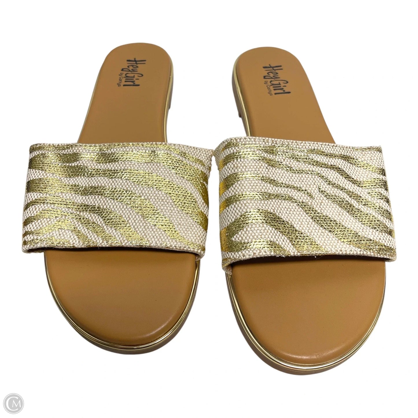 Sandals Flats By Corkys In Gold & White, Size: 9
