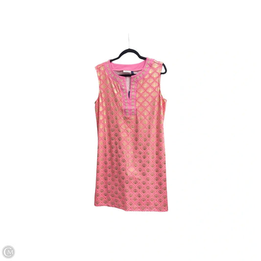Dress Casual Short By Cabana Life In Gold & Pink, Size: L