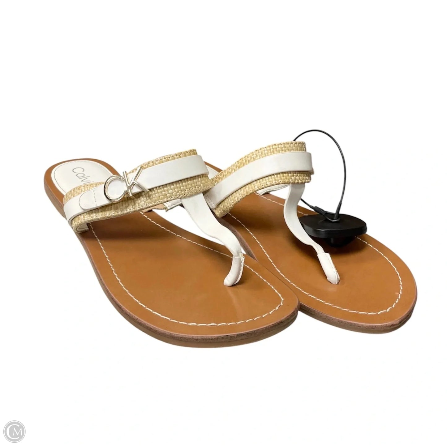 Sandals Flats By Calvin Klein In White, Size: 7