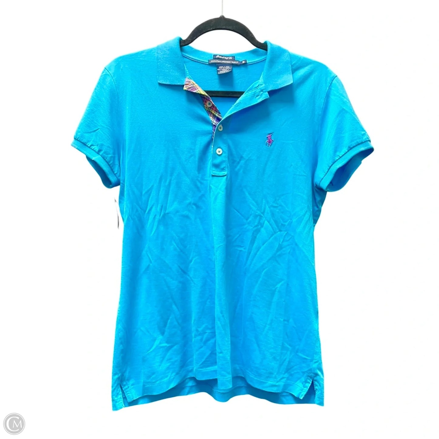 Top Short Sleeve By Ralph Lauren In Blue, Size: M