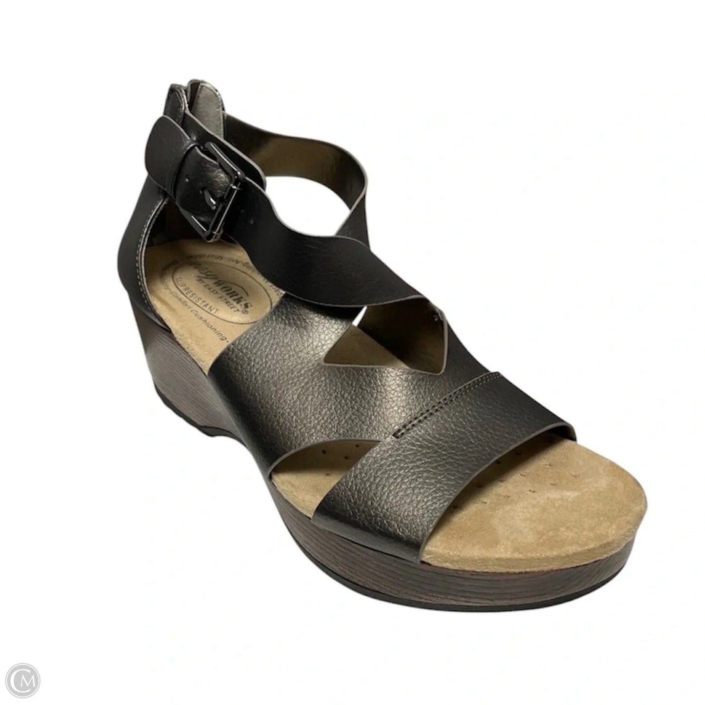 Sandals Heels Wedge By Easy Street In Bronze, Size: 7.5