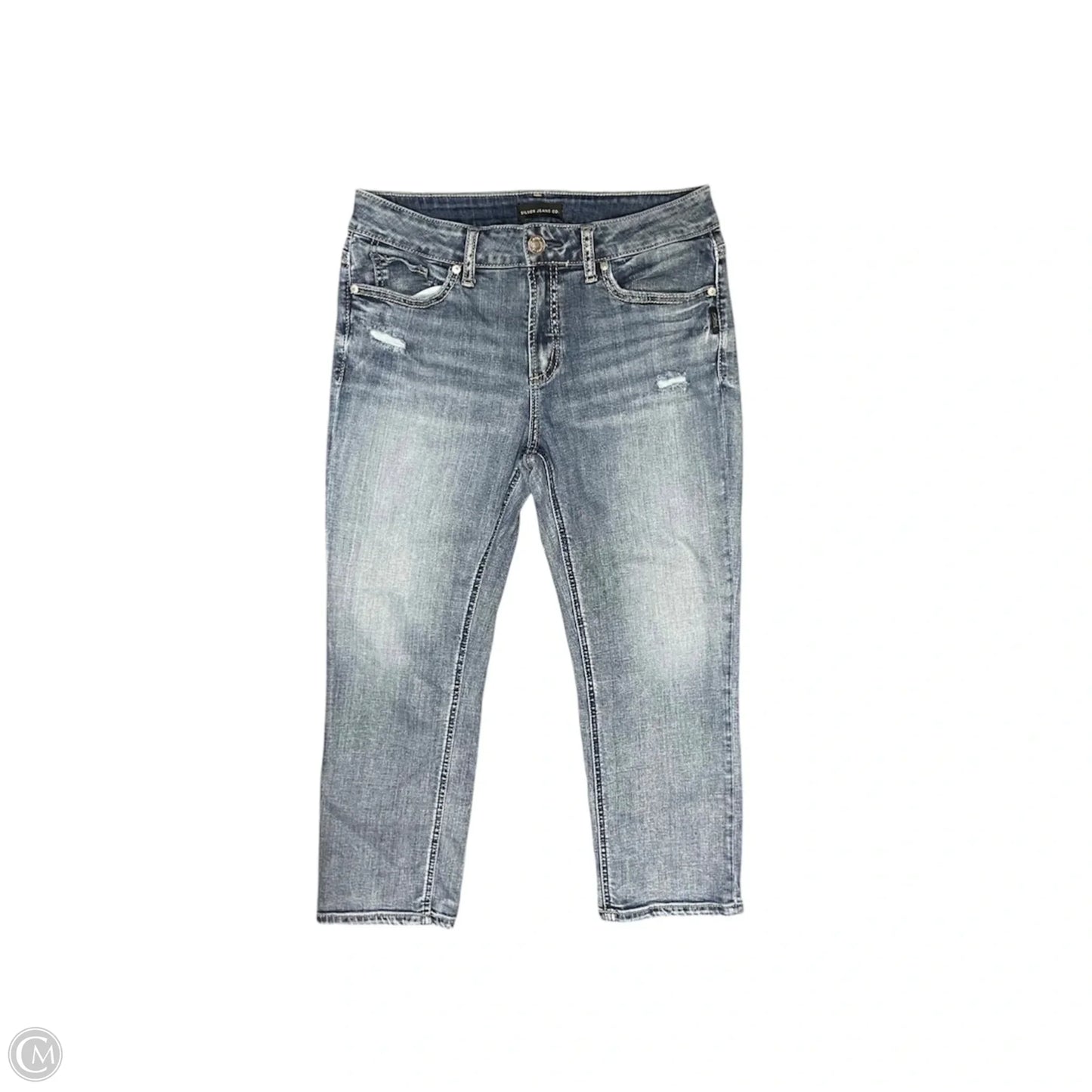 Jeans Cropped By SILVER JEANS CO In Blue Denim, Size: 12