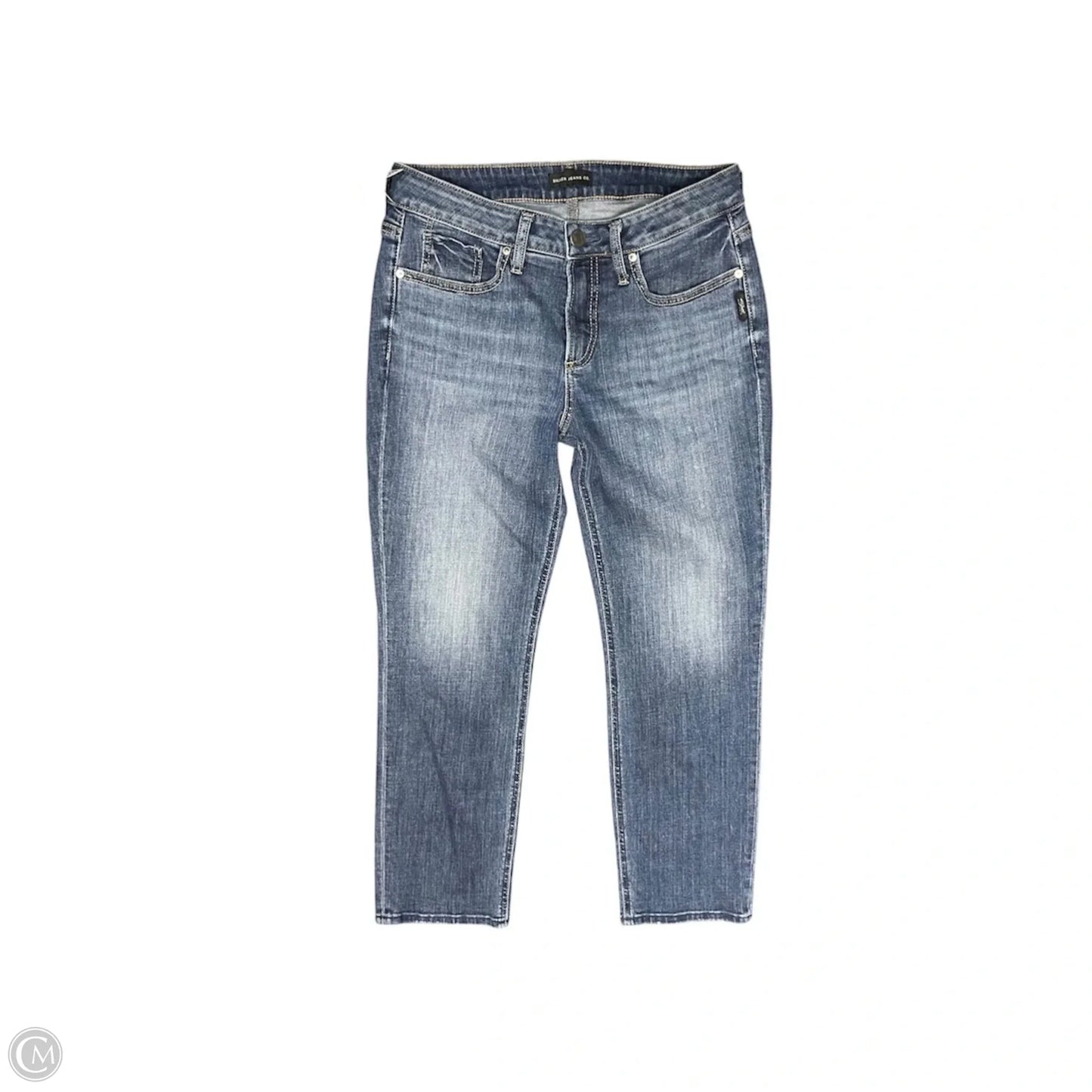 Jeans Cropped By SILVER JEANS CO In Blue Denim, Size: 12