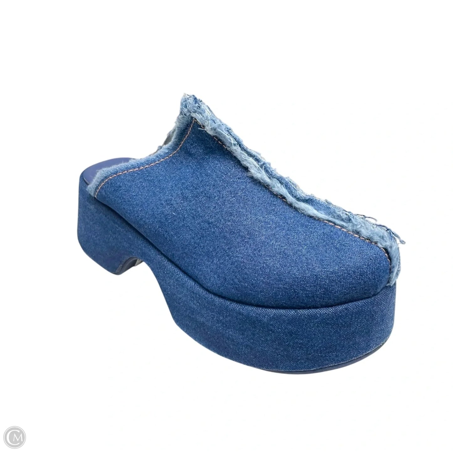 Shoes Designer By Farm Rio In Blue Denim, Size: 9